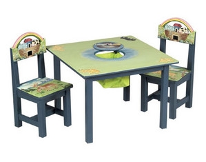 Guidecraft Noah's Ark Kids Table And Chair Set - Fast FREE FedEx Shipping!
