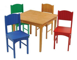 Kidkraft Nantucket Table and 4 Primary Chair Set - Fast FREE FedEx Shipping!