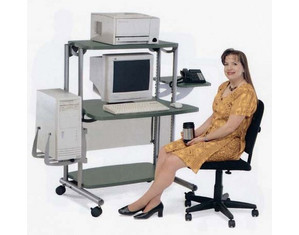 Anthro 36 inch Standard Unit Package with Shelf and CPU Rack Computer Cart