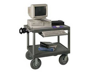Luxor Computer Workstation with Pneumatic Tires - Fast FREE FedEx Shipping!