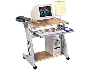 Luxor Wood and Steel Mobile Computer Workstation