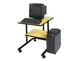 Luxor Contemporary Computer Workstation with Two Shelves - Fast FREE FedEx Shipping!