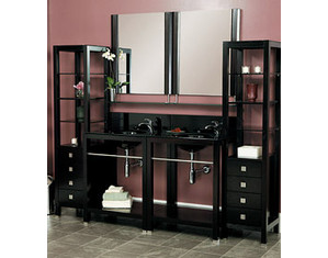 Decolav Wood Base Lavatory Console with Tempered Glass Top - Fast FREE FedEx Shipping!