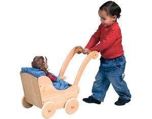 Guidecraft Doll Buggy - Natural Doll House Accessory