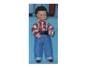 Caco Little Dark Hair Boy in Jeans - Fast FREE FedEx Shipping!