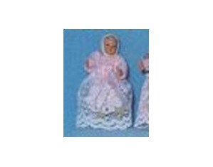 Caco Tiny Baby in Pink Lace Dress - Fast FREE FedEx Shipping!