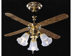 Cir-Kit Concepts Ceiling Fan with 3 Tulip Shades