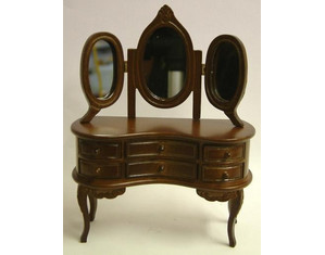 Heidi Ott XY500W Walnut Dressing Table with Mirror - Fast FREE FedEx Shipping!
