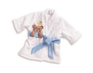 Lee Middleton Bear Bathrobe with Blue Belt - Fast FREE FedEx Shipping!