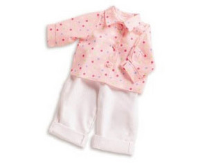 Lee Middleton Polka Dot Shirt with White Jeans - Fast FREE FedEx Shipping!