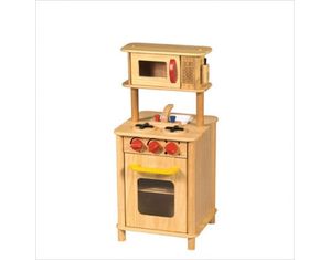 Guidecraft Natural Kitchenette Center Play Kitchen Set