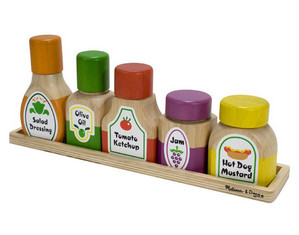Melissa and Doug Magnetic Wooden Kitchen Bottle Collection
