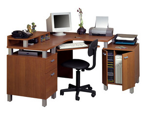 Nexera Brown Maple Ambiance Collection Corner Computer Workstation and Hutch (01/23/2008) - Fast FREE FedEx Shipping!