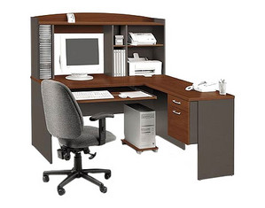 Bestar Cinnamon and Slate Master Computer Workstation - Fast FREE FedEx Shipping!