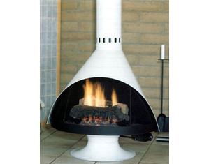 Malm Fireplaces 34 inch Zircon Gas with Porcelain Base Gas Stove