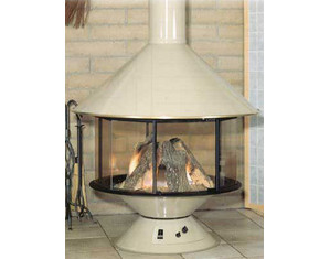 Malm Fireplaces Carousel with Remote Control and Porcelain Base Gas Stove