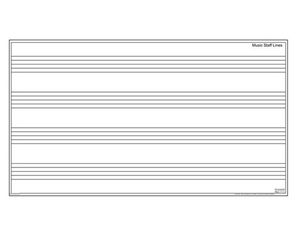 Marsh Industries Magnetic Learning Marker Board w/ Music Staff Lines Wall Mount White Board