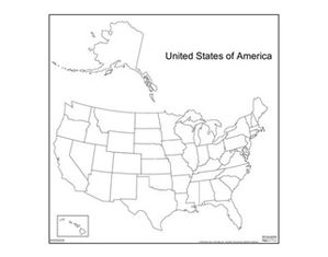 Marsh Industries Magnetic Learning Marker Board w/ US Map Wall Mount White Board