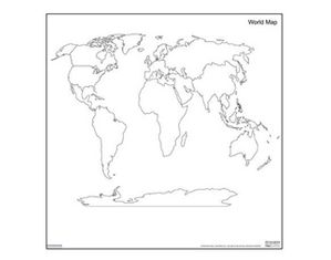 Marsh Industries Magnetic Learning Marker Board w/ World Map Wall Mount White Board