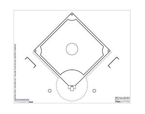 Marsh Industries Magnetic Whiteboard Coach's Helper - Baseball/Softball Wall Mount White Board