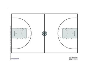 Marsh Industries Magnetic Whiteboard Coach's Helper - Basketball Wall Mount White Board