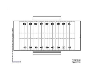 Marsh Industries Magnetic Whiteboard Coach's Helper - Football Wall Mount White Board