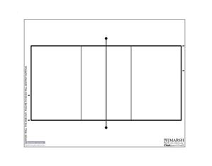 Marsh Industries Magnetic Whiteboard Coach's Helper - Volleyball Wall Mount White Board