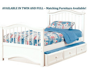 Furniture Basics Woodland White Classic Bed - Fast FREE FedEx Shipping!