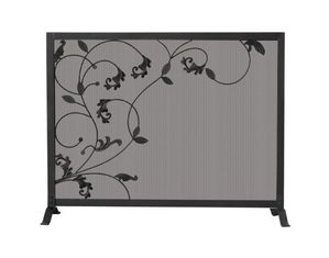Blue Rhino 3 Fold Black Screen with Flowing Leaf Design