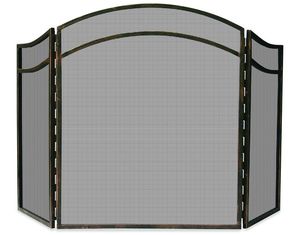 UniFlame 3 FOLD ANTIQUE RUST WROUGHT IRON ARCH TOP SCREEN