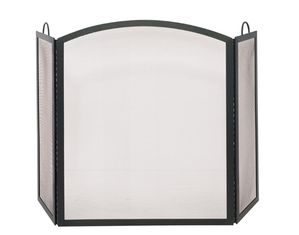 UniFlame 3 FOLD BLACK WROUGHT IRON ARCH TOP LARGE SCREEN