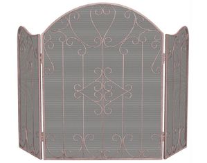 UniFlame 3 FOLD VINTAGE COPPER ORNATE SCREEN
