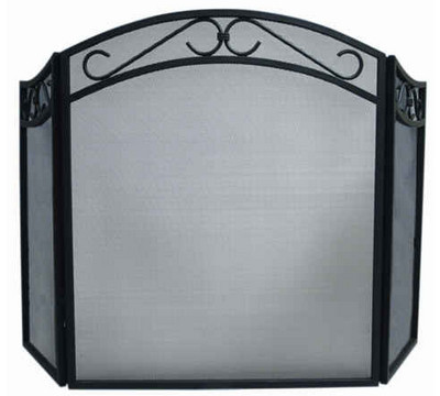 UniFlame_3_Fold_Black_Wrought_Iron_Arch_Top_Screen_with_Scrolls_Fireplace_Screen.jpg