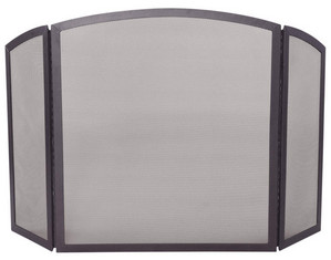 UniFlame 3 Fold Bronze Wrought Iron Fireplace Screen with Continuous Arch