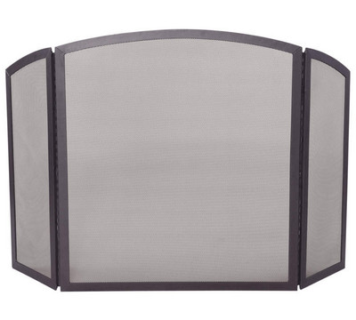 UniFlame_3_Fold_Bronze_Wrought_Iron_Screen_with_Continuous_Arch_Fireplace_Screen.jpg
