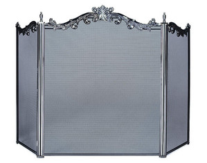 UniFlame 3 Fold Cast Satin Antique Solid Brass Fireplace Screen - Fast FREE FedEx Shipping!