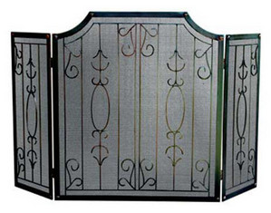 UniFlame 3 Fold Venetian Bronze Fireplace Screen with Bars