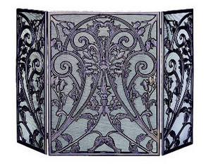 UniFlame 3 Panel Bronze Cast Aluminum Fireplace Screen with Removable Mesh - Fast FREE FedEx Shipping!