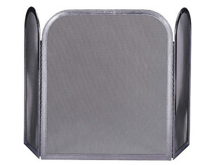 UniFlame 3 Panel Pewter Heavy Weight Fireplace Screen with Pebble Finish - Fast FREE FedEx Shipping!