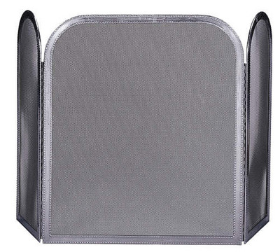UniFlame_3_Panel_Pewter_Heavy_Weight_Screen_with_Pebble_Finish_Fireplace_Screen.jpg