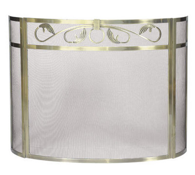 UniFlame_3_Panel_Polished_Iron_Bow_Screen_with_Top_Scroll_Design_Fireplace_Screen.jpg