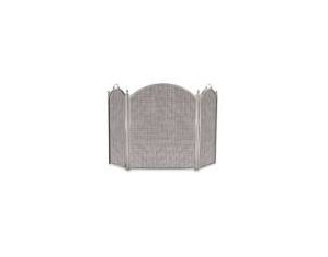 UniFlame 3 Panel Satin Pewter Large Diameter Folding Fireplace Screen - Fast FREE FedEx Shipping!