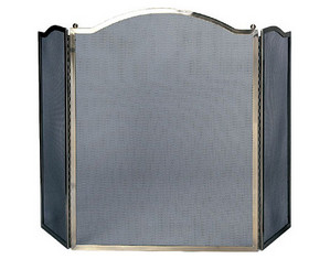 UniFlame 34 inch 3 Fold Antique Brass Fireplace Screen with Center Arch - Fast FREE FedEx Shipping!