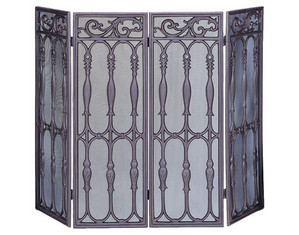 UniFlame 4 Fold Bronze Cast Aluminum Fireplace Screen with Removble Mesh - Fast FREE FedEx Shipping!