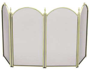 UniFlame 4 Fold Mini Polished Brass Fireplace Screen