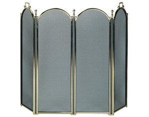UniFlame 4 Fold Solid Brass Premium (NO ETA) Fireplace Screen - Fast FREE FedEx Shipping!