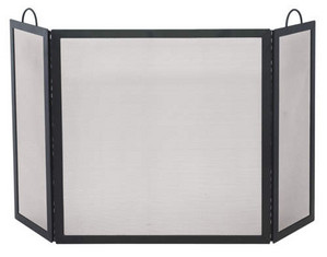 UniFlame Black Wrought Iron Arch Top Medium Fireplace Screen
