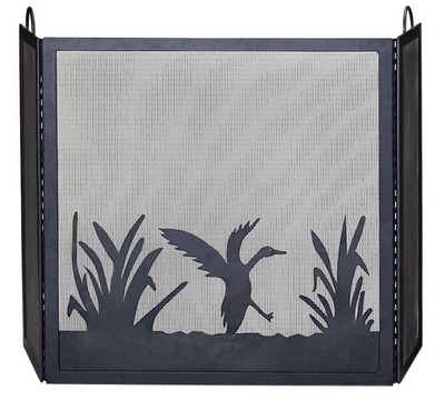UniFlame_Deluxe_3_Black_Fold_Wrought_Iron_Screen_with_Duck_Fireplace_Screen.jpg