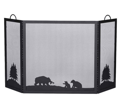 UniFlame_Deluxe_3_Black_Panel_Wrought_Iron_Screen_with_Hunting_Bear_Scene_Fireplace_Screen.jpg