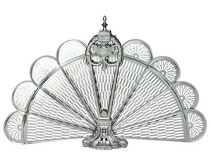 UniFlame Pewter Ornate Fan Fireplace Screen